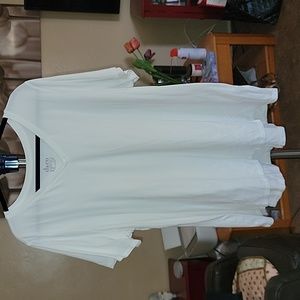 Denim & Co, white tshirt, vneck, no stains!, 2x